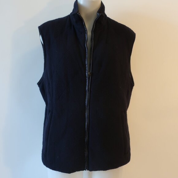 Mens ZeroSettanta Studio Navy Wool Blend Mixed Media Reversible Vest 54 US/44 CO - Picture 1 of 16